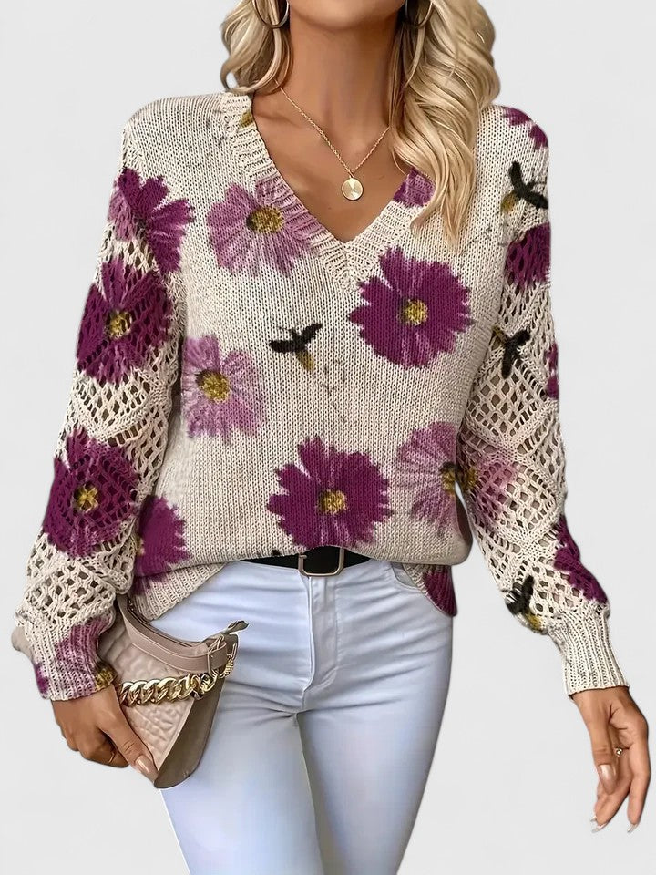 Charlene™ | Elegant Sweater with Floral Pattern