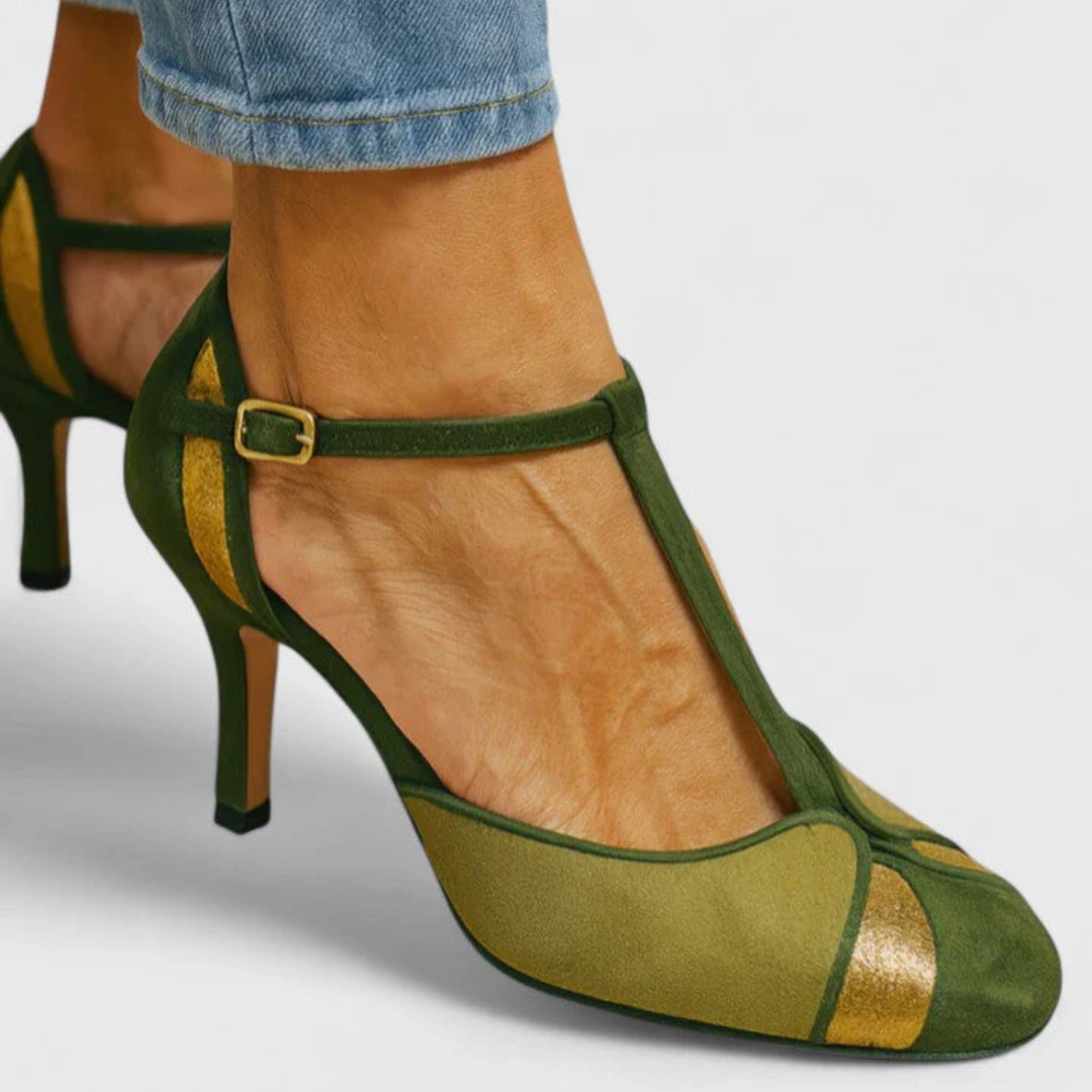 Vintage Elegance Green Sandals