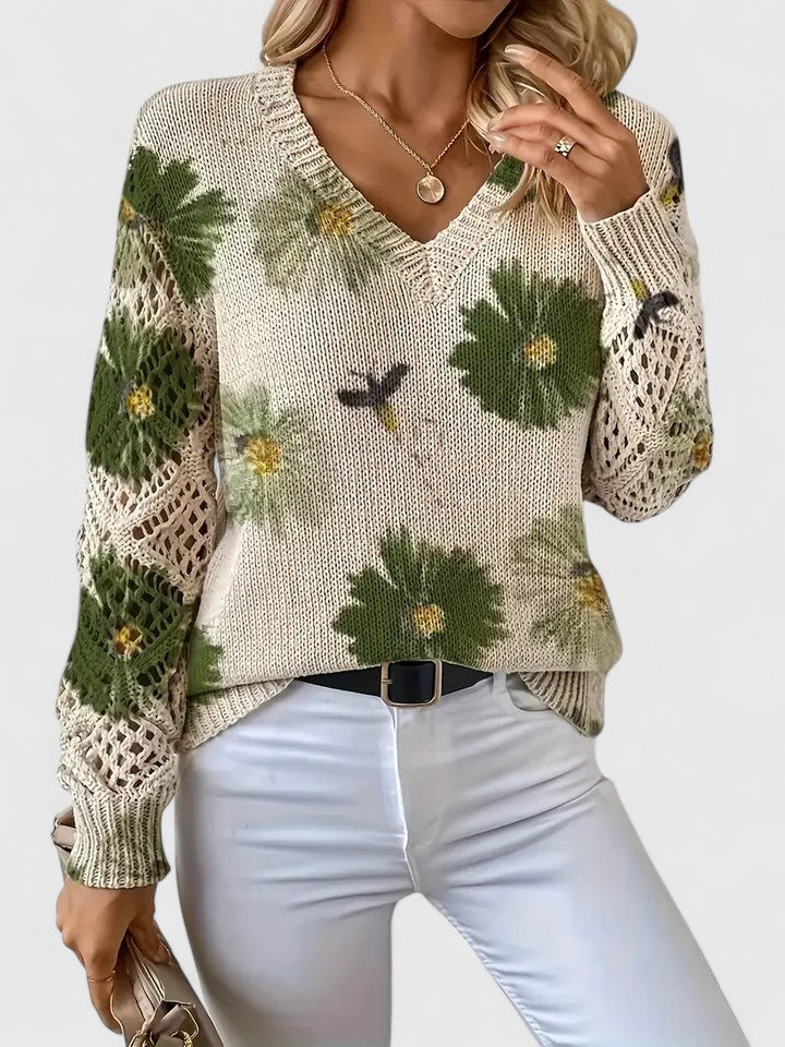 Charlene™ | Elegant Sweater with Floral Pattern