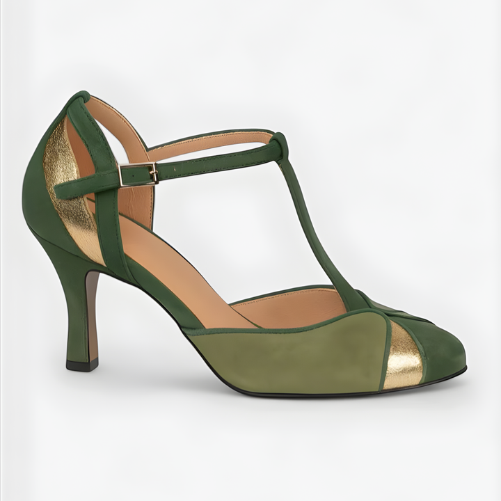 Vintage Elegance Green Sandals