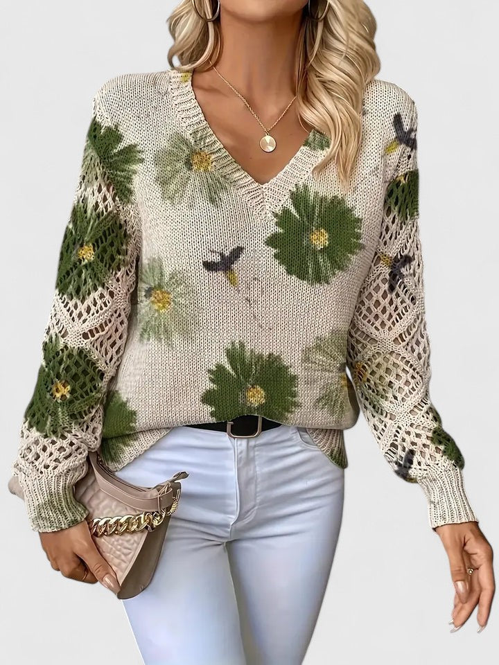 Charlene™ | Elegant Sweater with Floral Pattern