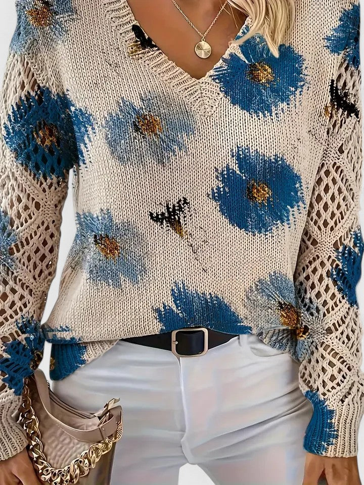 Charlene™ | Elegant Sweater with Floral Pattern